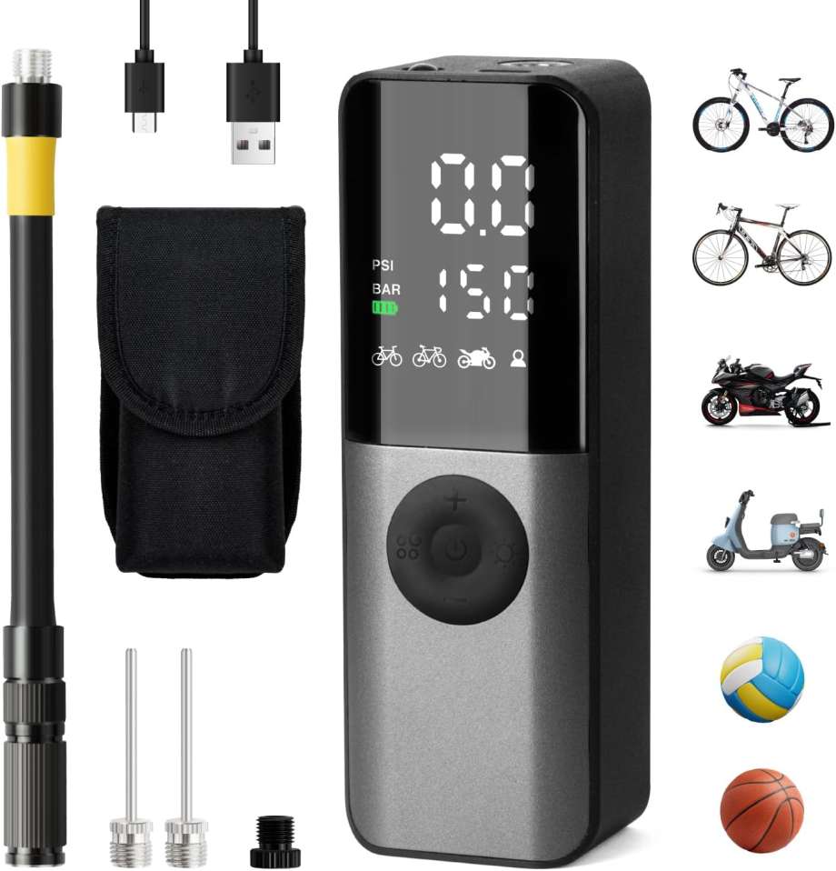 Mini Bicycle Pump 150PSI with Digital Pressure Gauge