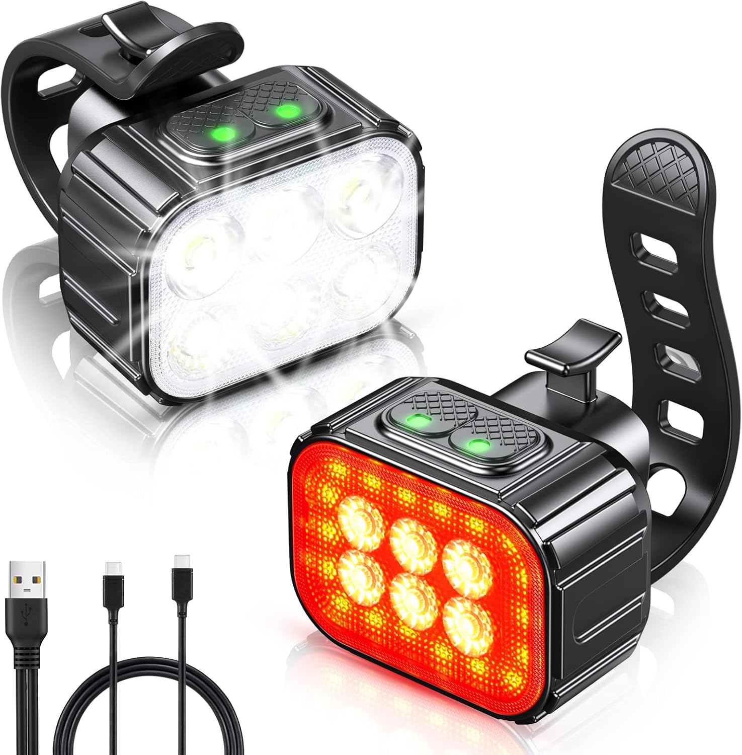 USB-C Rechargeable Bike Light Set