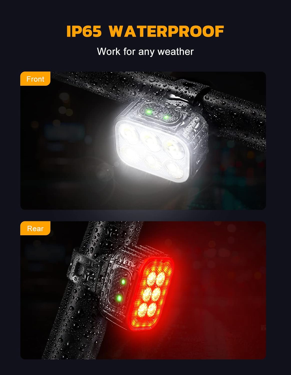 USB-C Rechargeable Bike Light Set - Image 4